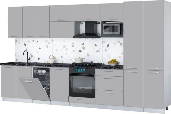 Кухонный гарнитур Интерлиния Мила Gloss 3.7-ПМ4 - фото