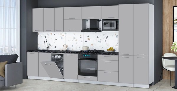 Кухонный гарнитур Интерлиния Мила Gloss 3.7-ПМ4