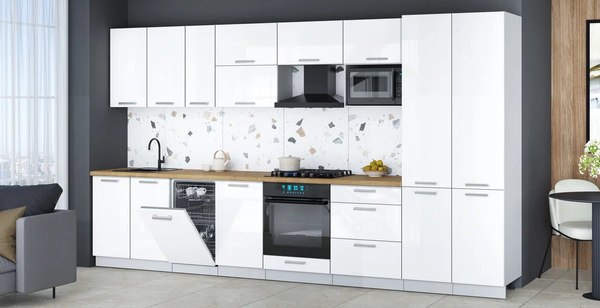 Кухонный гарнитур Интерлиния Мила Gloss 3.7-ПМ4