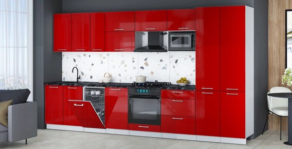 Кухонный гарнитур Интерлиния Мила Gloss 3.7-ПМ4