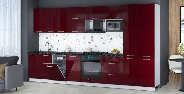 Кухонный гарнитур Интерлиния Мила Gloss 3.7-ПМ4