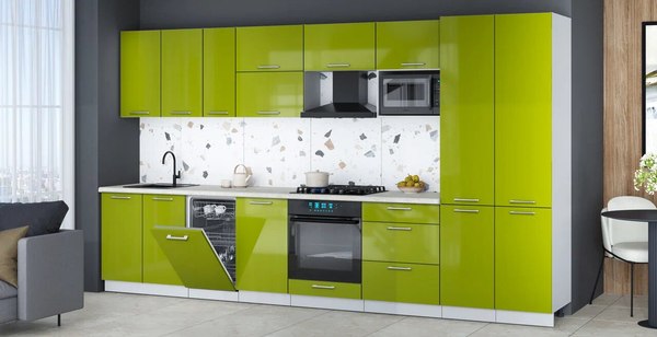 Кухонный гарнитур Интерлиния Мила Gloss 3.7-ПМ4