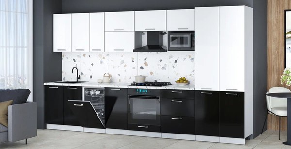 Кухонный гарнитур Интерлиния Мила Gloss 3.7-ПМ4