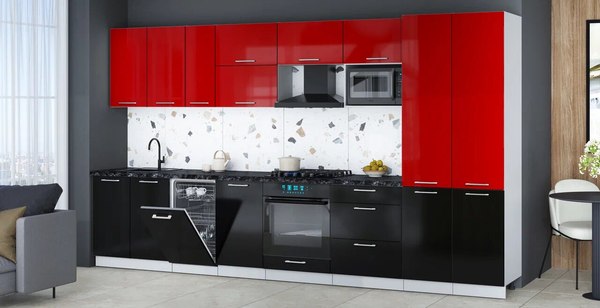 Кухонный гарнитур Интерлиния Мила Gloss 3.7-ПМ4