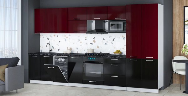 Кухонный гарнитур Интерлиния Мила Gloss 3.7-ПМ4