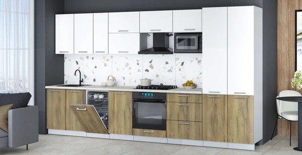 Кухонный гарнитур Интерлиния Мила Gloss 3.7-ПМ4