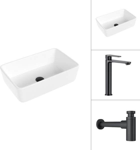 Умывальник со смесителем Lauter 21674A + Moon 21СК8691BS с сифоном 21635B - фото