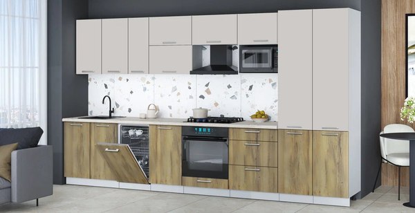 Кухонный гарнитур Интерлиния Мила Gloss 3.7-ПМ4