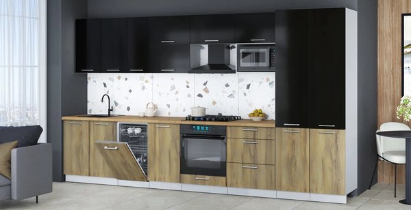 Кухонный гарнитур Интерлиния Мила Gloss 3.7-ПМ4