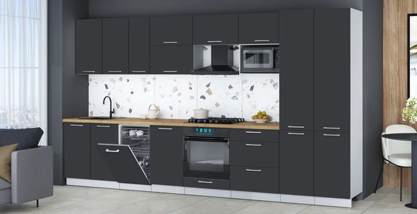 Кухонный гарнитур Интерлиния Мила Gloss 3.7-ПМ4