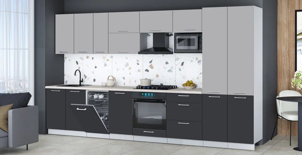 Кухонный гарнитур Интерлиния Мила Gloss 3.7-ПМ4