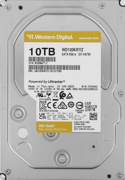 Жесткий диск Western Digital Gold 10TB (WD103KRYZ) - фото