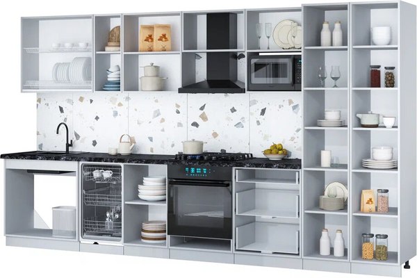Кухонный гарнитур Интерлиния Мила Gloss 3.7-ПМ4
