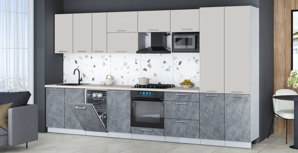 Кухонный гарнитур Интерлиния Мила Gloss 3.7-ПМ4