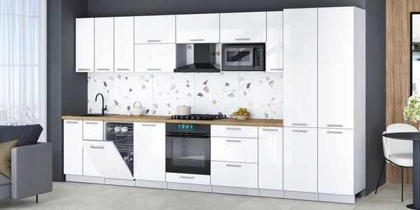 Кухонный гарнитур Интерлиния Мила Gloss 3.8-ПМ4