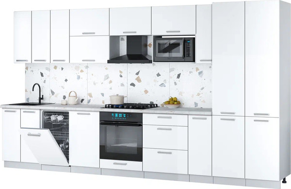 Кухонный гарнитур Интерлиния Мила Gloss 3.8-ПМ4 - фото