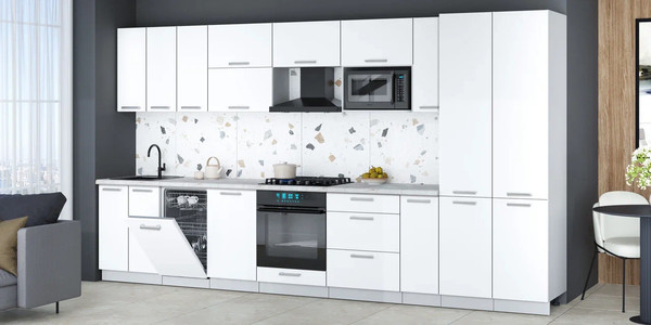 Кухонный гарнитур Интерлиния Мила Gloss 3.8-ПМ4