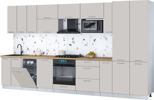 Кухонный гарнитур Интерлиния Мила Gloss 3.8-ПМ4 - фото