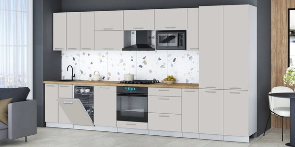 Кухонный гарнитур Интерлиния Мила Gloss 3.8-ПМ4