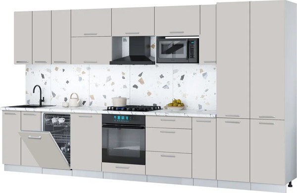 Кухонный гарнитур Интерлиния Мила Gloss 3.8-ПМ4 - фото