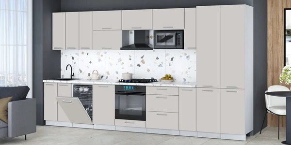 Кухонный гарнитур Интерлиния Мила Gloss 3.8-ПМ4