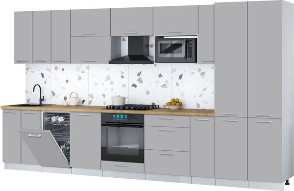 Кухонный гарнитур Интерлиния Мила Gloss 3.8-ПМ4 - фото