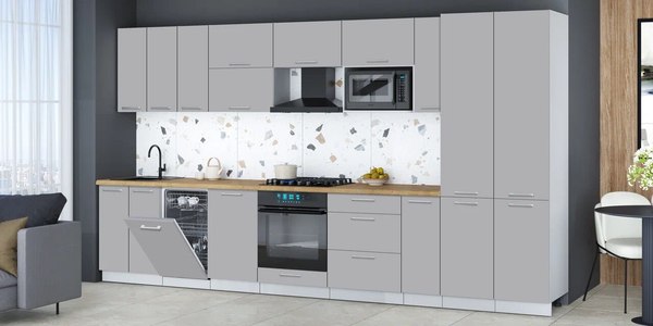 Кухонный гарнитур Интерлиния Мила Gloss 3.8-ПМ4