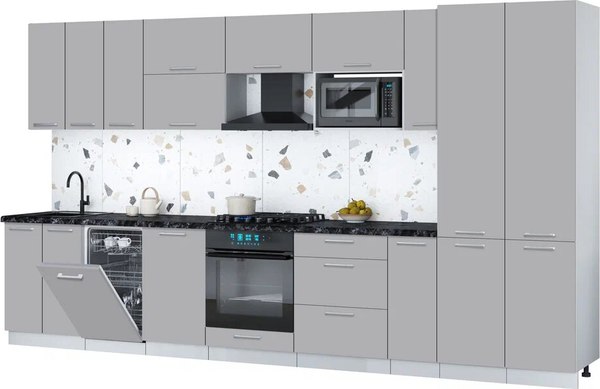 Кухонный гарнитур Интерлиния Мила Gloss 3.8-ПМ4 - фото