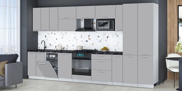 Кухонный гарнитур Интерлиния Мила Gloss 3.8-ПМ4