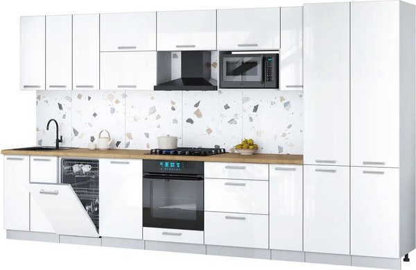 Кухонный гарнитур Интерлиния Мила Gloss 3.8-ПМ4 - фото
