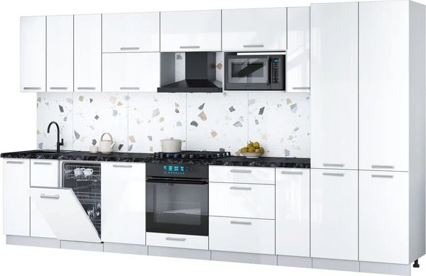 Кухонный гарнитур Интерлиния Мила Gloss 3.8-ПМ4 - фото