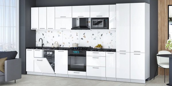 Кухонный гарнитур Интерлиния Мила Gloss 3.8-ПМ4