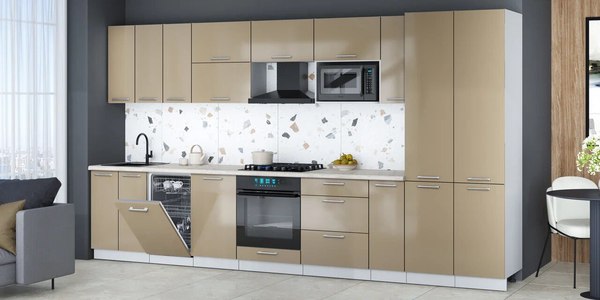 Кухонный гарнитур Интерлиния Мила Gloss 3.8-ПМ4