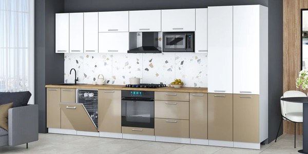 Кухонный гарнитур Интерлиния Мила Gloss 3.8-ПМ4