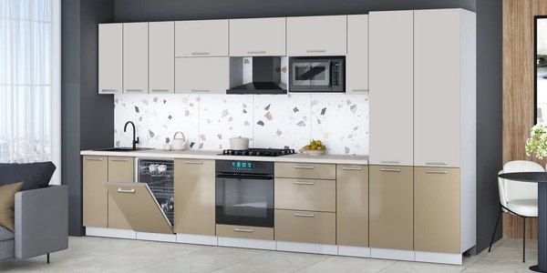 Кухонный гарнитур Интерлиния Мила Gloss 3.8-ПМ4