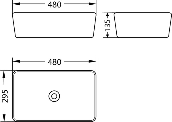 Умывальник со смесителем Lauter 21674A + Cascade 21СК0655BS с донным клапаном 21190B