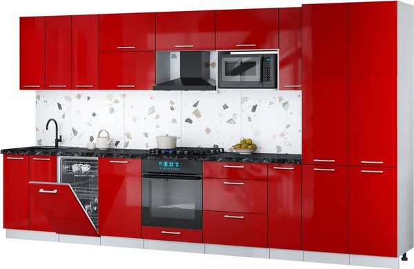 Кухонный гарнитур Интерлиния Мила Gloss 3.8-ПМ4 - фото