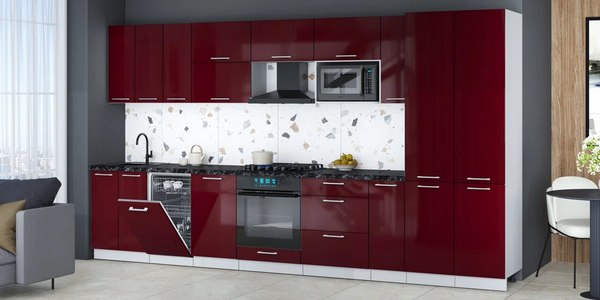 Кухонный гарнитур Интерлиния Мила Gloss 3.8-ПМ4