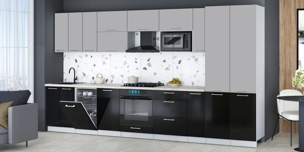 Кухонный гарнитур Интерлиния Мила Gloss 3.8-ПМ4