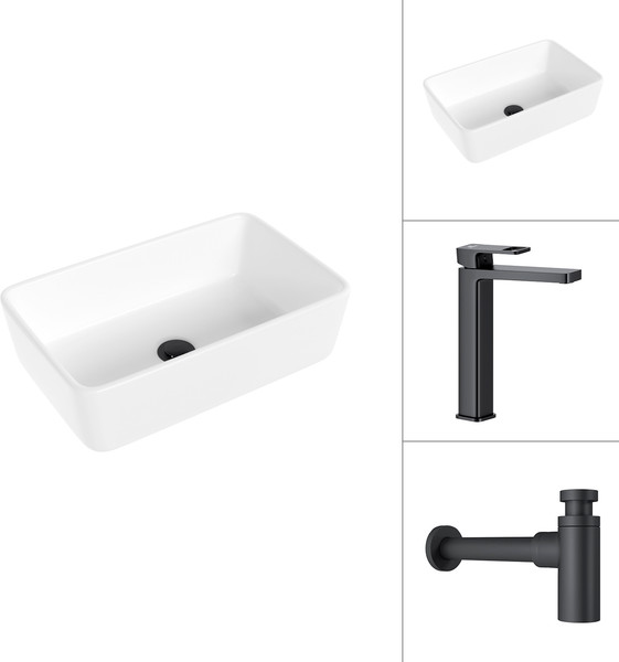 Умывальник со смесителем Lauter 21674A + Cascade 21СК0655BS с сифоном 21635B - фото