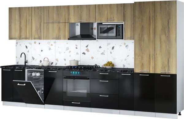 Кухонный гарнитур Интерлиния Мила Gloss 3.8-ПМ4 - фото