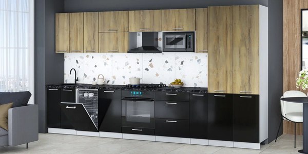 Кухонный гарнитур Интерлиния Мила Gloss 3.8-ПМ4