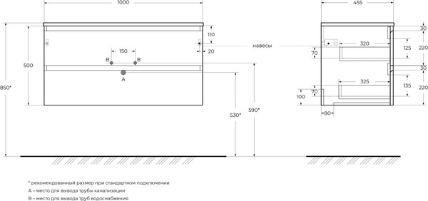 Тумба под умывальник BelBagno Kraft-1000-2C-SO-GSO