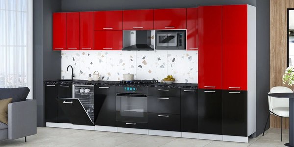 Кухонный гарнитур Интерлиния Мила Gloss 3.8-ПМ4