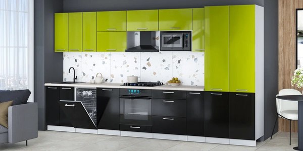 Кухонный гарнитур Интерлиния Мила Gloss 3.8-ПМ4