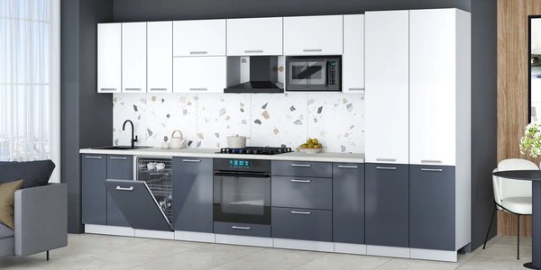 Кухонный гарнитур Интерлиния Мила Gloss 3.8-ПМ4