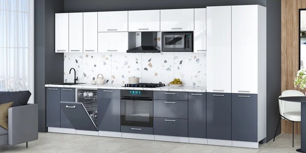 Кухонный гарнитур Интерлиния Мила Gloss 3.8-ПМ4