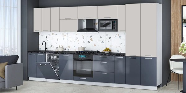 Кухонный гарнитур Интерлиния Мила Gloss 3.8-ПМ4