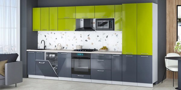 Кухонный гарнитур Интерлиния Мила Gloss 3.8-ПМ4