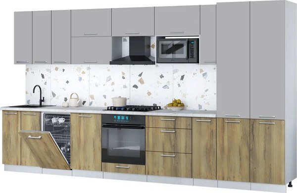 Кухонный гарнитур Интерлиния Мила Gloss 3.8-ПМ4 - фото